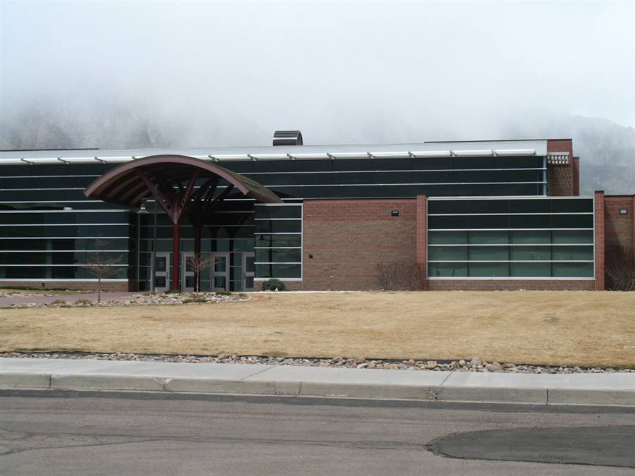 Patriot Elementary School — ribbon windows and entrance canopy
